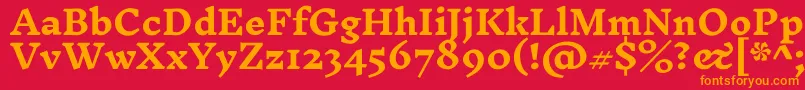 フォントInknutantiquaBold – 赤い背景にオレンジの文字