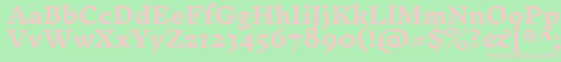 InknutantiquaBold-Schriftart – Rosa Schriften auf grünem Hintergrund