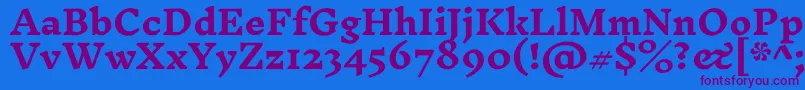 InknutantiquaBold Font – Purple Fonts on Blue Background