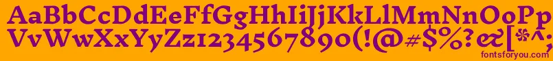 InknutantiquaBold-fontti – violetit fontit oranssilla taustalla