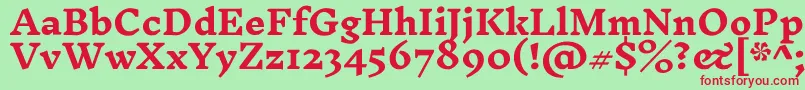 InknutantiquaBold Font – Red Fonts on Green Background