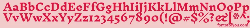 InknutantiquaBold-Schriftart – Rote Schriften auf rosa Hintergrund