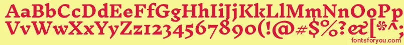 InknutantiquaBold Font – Red Fonts on Yellow Background