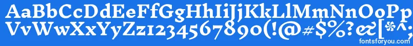 InknutantiquaBold-Schriftart – Weiße Schriften auf blauem Hintergrund