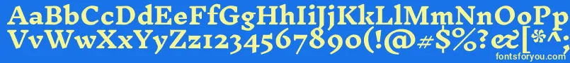 Шрифт InknutantiquaBold – жёлтые шрифты на синем фоне