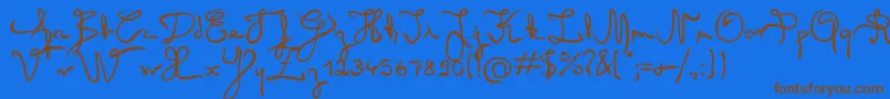 Angel Font – Brown Fonts on Blue Background