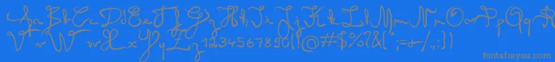 Angel-Schriftart – Graue Schriften auf blauem Hintergrund