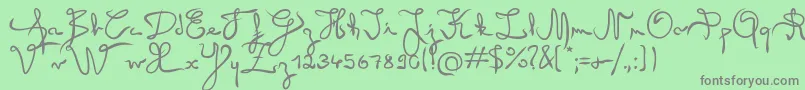 Angel Font – Gray Fonts on Green Background