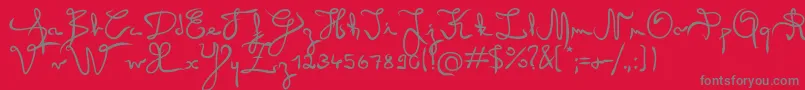 Angel-Schriftart – Graue Schriften auf rotem Hintergrund