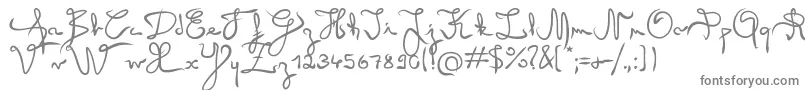 Angel-fontti – harmaat kirjasimet valkoisella taustalla