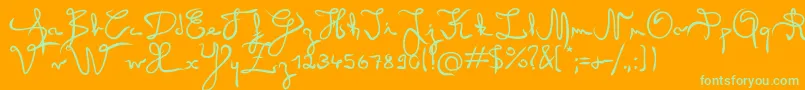 Angel Font – Green Fonts on Orange Background