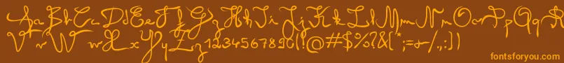 Angel Font – Orange Fonts on Brown Background