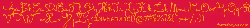 Angel Font – Orange Fonts on Red Background