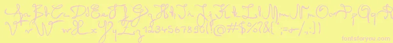Angel Font – Pink Fonts on Yellow Background