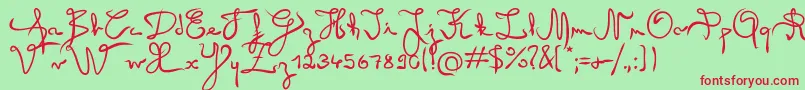Angel Font – Red Fonts on Green Background