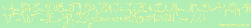 Angel Font – Yellow Fonts on Green Background