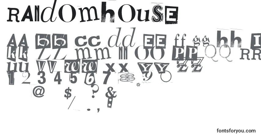 RandomHouse-fontti – aakkoset, numerot, erikoismerkit
