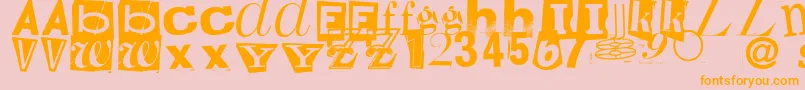 RandomHouse Font – Orange Fonts on Pink Background