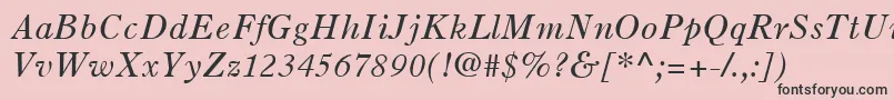 OldStyle7LtItalic-Schriftart – Schwarze Schriften auf rosa Hintergrund