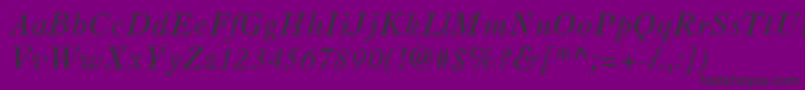Fonte OldStyle7LtItalic – fontes pretas em um fundo violeta