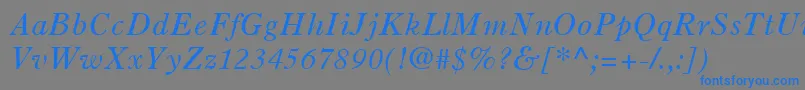 Шрифт OldStyle7LtItalic – синие шрифты на сером фоне