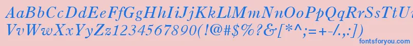 OldStyle7LtItalic Font – Blue Fonts on Pink Background