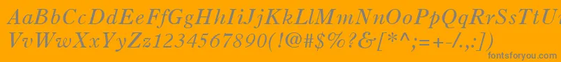 フォントOldStyle7LtItalic – オレンジの背景に灰色の文字