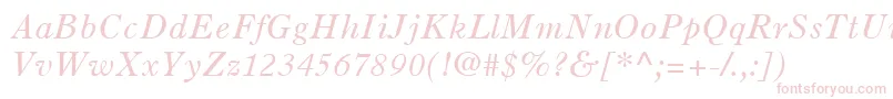 Шрифт OldStyle7LtItalic – розовые шрифты на белом фоне