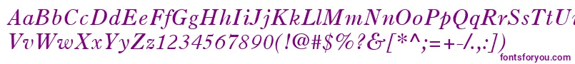 Шрифт OldStyle7LtItalic – фиолетовые шрифты на белом фоне