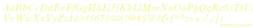 OldStyle7LtItalic-Schriftart – Gelbe Schriften auf weißem Hintergrund