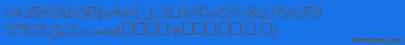 Czcionka AdineKirnberg – brązowe czcionki na niebieskim tle