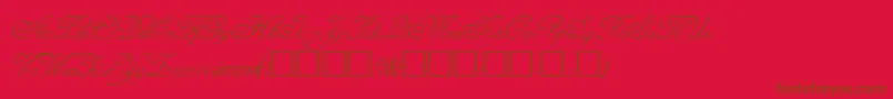 AdineKirnberg Font – Brown Fonts on Red Background
