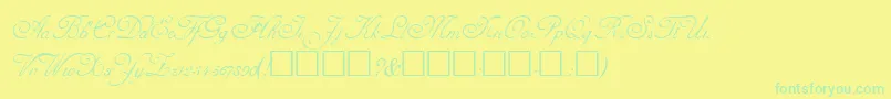 Weitere Informationen zur AdineKirnberg-Schriftart AdineKirnberg-Schriftart – Grüne Schriften auf gelbem Hintergrund