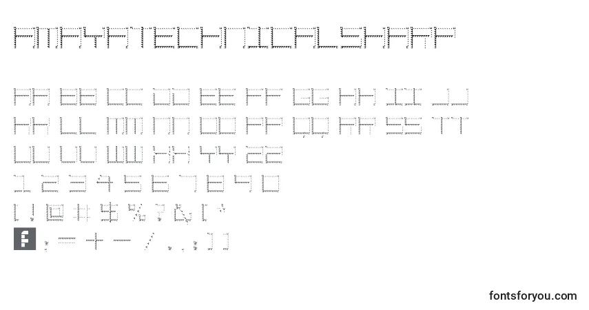 Schriftart AmayaTechnicalSharp – Alphabet, Zahlen, spezielle Symbole
