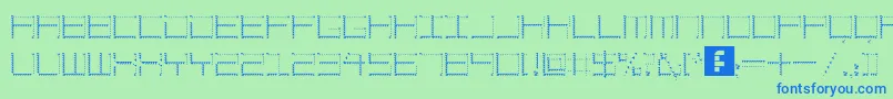 AmayaTechnicalSharp Font – Blue Fonts on Green Background