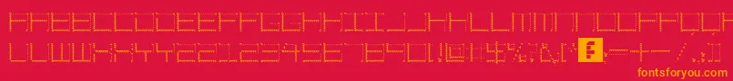 AmayaTechnicalSharp Font – Orange Fonts on Red Background