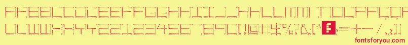 フォントAmayaTechnicalSharp – 赤い文字の黄色い背景