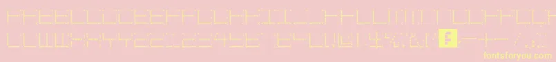 AmayaTechnicalSharp-Schriftart – Gelbe Schriften auf rosa Hintergrund