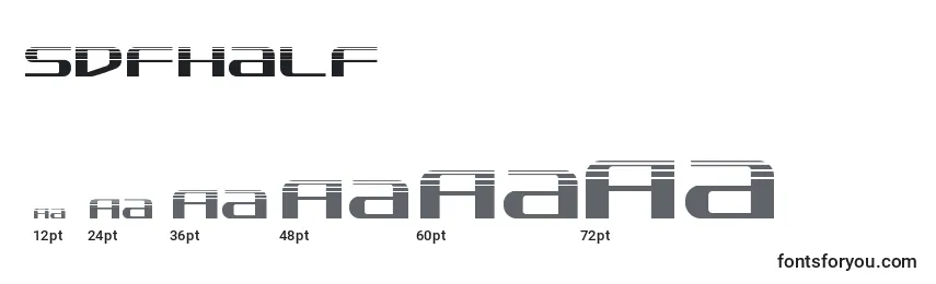 Размеры шрифта Sdfhalf