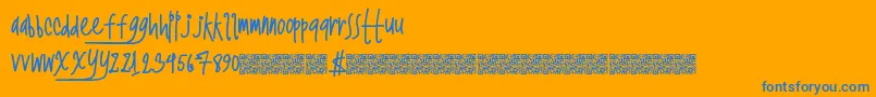 Twerkingnasty-Schriftart – Blaue Schriften auf orangefarbenem Hintergrund