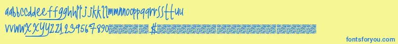 Twerkingnasty Font – Blue Fonts on Yellow Background