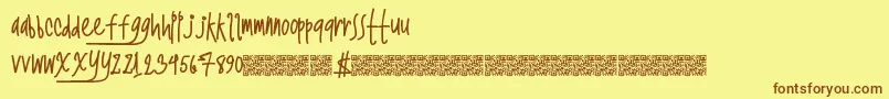 Twerkingnasty Font – Brown Fonts on Yellow Background