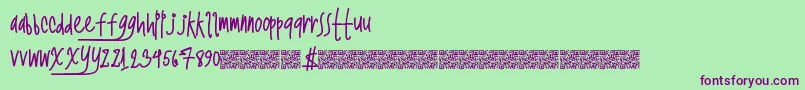 Twerkingnasty-Schriftart – Violette Schriften auf grünem Hintergrund