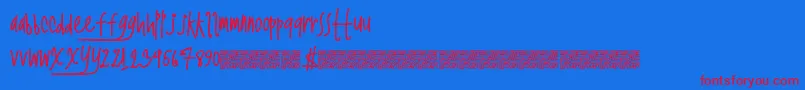 Twerkingnasty Font – Red Fonts on Blue Background