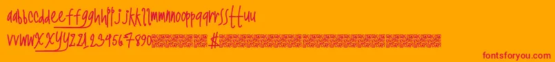 Twerkingnasty Font – Red Fonts on Orange Background