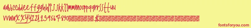 Twerkingnasty Font – Red Fonts on Yellow Background