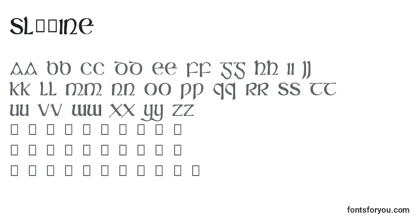 Шрифт SlГЎine – алфавит, цифры, специальные символы