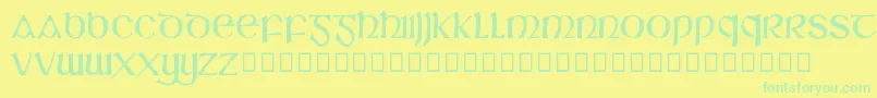 フォントSlГЎine – 黄色い背景に緑の文字