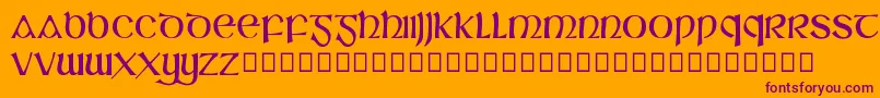 SlГЎine-fontti – violetit fontit oranssilla taustalla