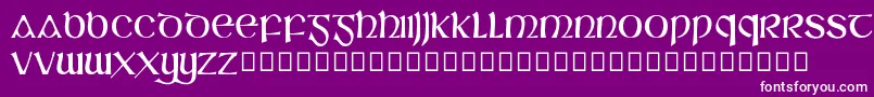 SlГЎine-Schriftart – Weiße Schriften auf violettem Hintergrund